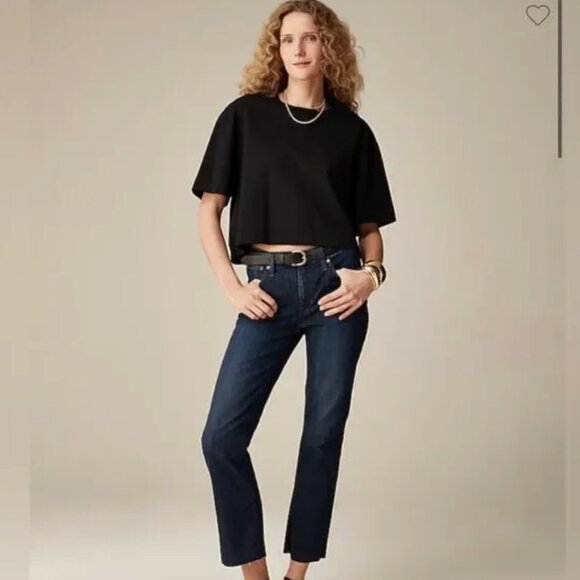 J. Crew 9" demi-boot crop jean in Dark Worn wash - Picture 2 of 12